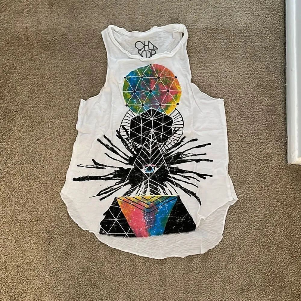 Chaser New White graphic tank XS